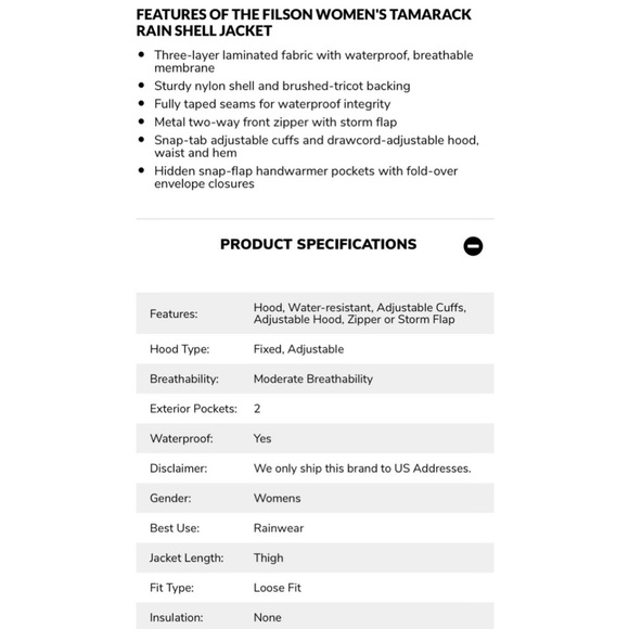 Filson Tamarack Rain Shell Marsh Olive Jacket - Picture 3 of 3